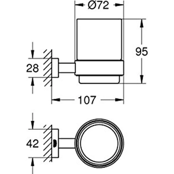 GROHE Essentials Cube | Badaccessoires - Glas mit Halter | 40755001, Silber – Bild 2