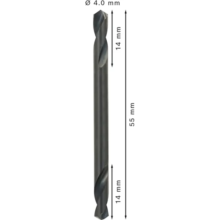 Bosch Accessories HSS Doppelendbohrer 4mm, geschliffen, Zylinderschaft, 55mm Gesamtlänge, 10 Stück, für Metall- und Kunststoffarbeiten – Bild 3