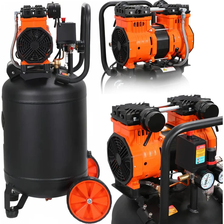 KRAFT&DELE KD1388, Ölfreier Kompressor, 50L, 2000W, Flüsterkompressor, 8 bar, wartungsfrei, leiser Betrieb, Druckluftkompressor