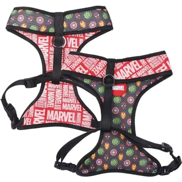 Cerdá Marvel Brustgeschirr für Haustiere, hochwertig bedruckt aus 100% Polyester, beständiger Stoff, mit Metallanhängern, offiziell lizenziert – Bild 2
