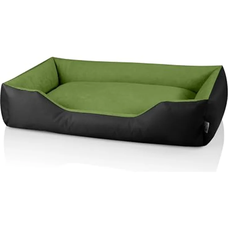 BedDog Hundebett LUPI, Hundekissen für große Hunde, XXXL, abziehbarer waschbarer Bezug, schwarz-grün – Bild 2