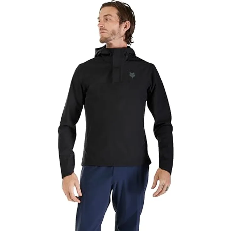 Fox Ranger Wind Pullover, Herren Velojacke, winddicht mit verstellbarer Kapuze, schwarz, L
