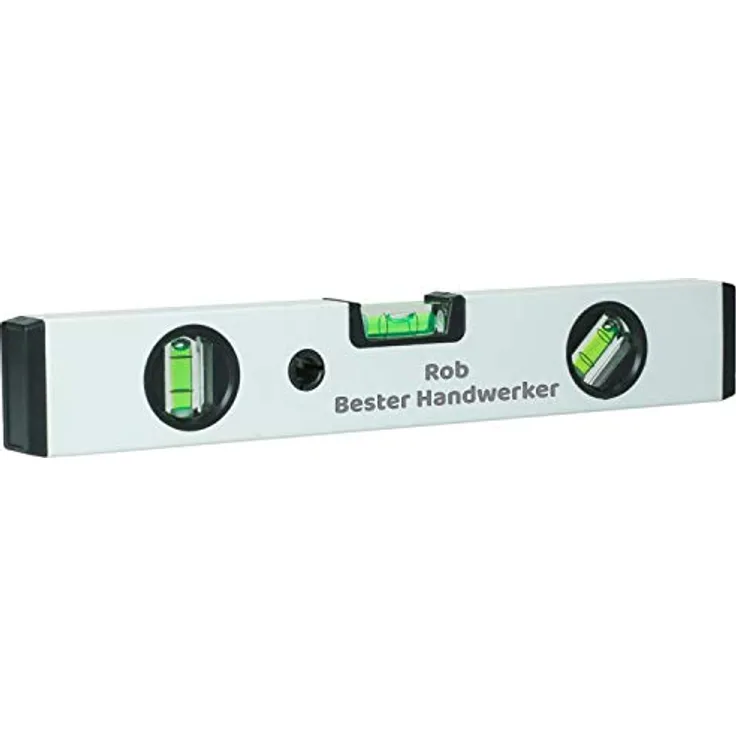 elasto – personalisierte Wasserwaage mit Namen – robuste Mini Wasserwaage mit Gravur – Aluminium-Gehäuse 30cm rundum ablesbar – perfekte Geschenkidee für Architekten, Handwerker, Heimwerker & Co