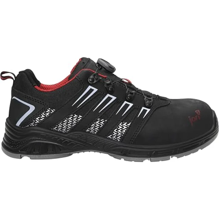 Jori jo_TWIST BOA® Low S1P Sicherheitsschuh, sportlich schwarz mit grauen Highlights, BOA® Fit System, hydrophobiertes Nubukleder, Kunststoffkappe, metallfreier Durchtrittschutz, PU/PU Laufsohle, SRC zertifiziert, Größen 38-48 – Bild 2