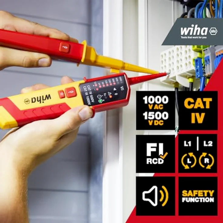 Wiha Elektriker Werkzeugrucksack 27-tlg. inkl. Wiha Spannungs- und Durchgangsprüfer, Elektriker Werkzeug Set mit zweipoligem Spannungsprüfer – Bild 3