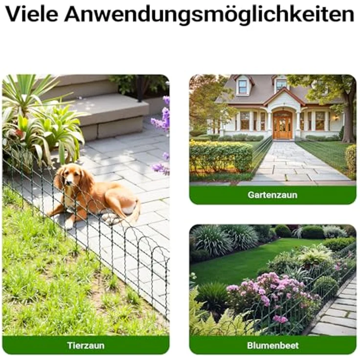 Wiltec Gartenzaun Maschendrahtzaun 0,65X10M, PVC-beschichtet, grün, robust und wetterfest – Bild 7