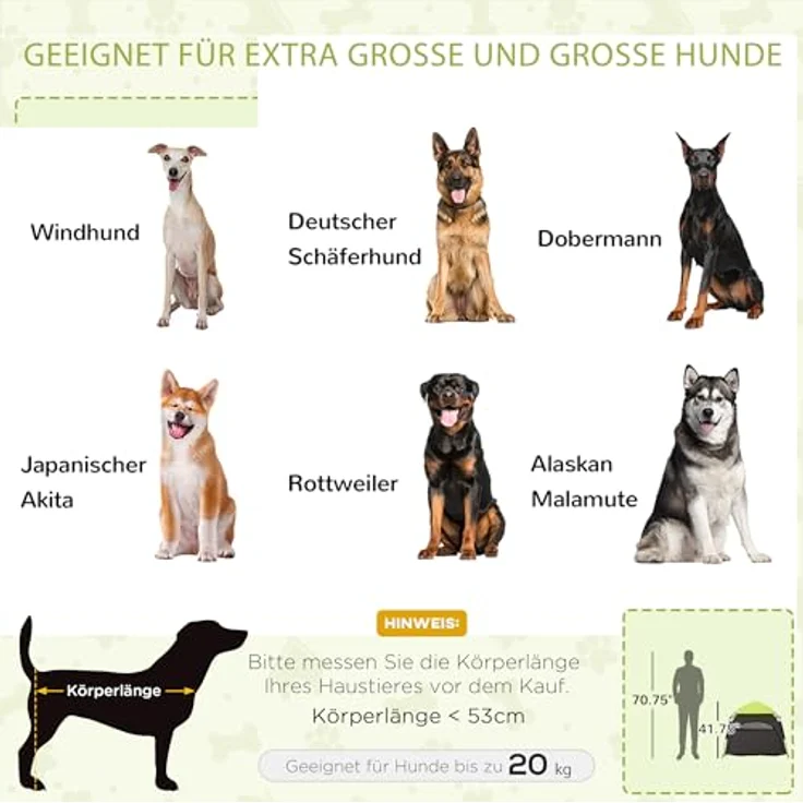 PawHut Haustierzelt, Hundezelt, Katzenhaus im Freien, Hundehaus mit Meshfenster, Hunde Tipi Zelt mit Tragetasche, Sonnendach für Hinterhof, Wohnzimmer, Grün – Bild 3