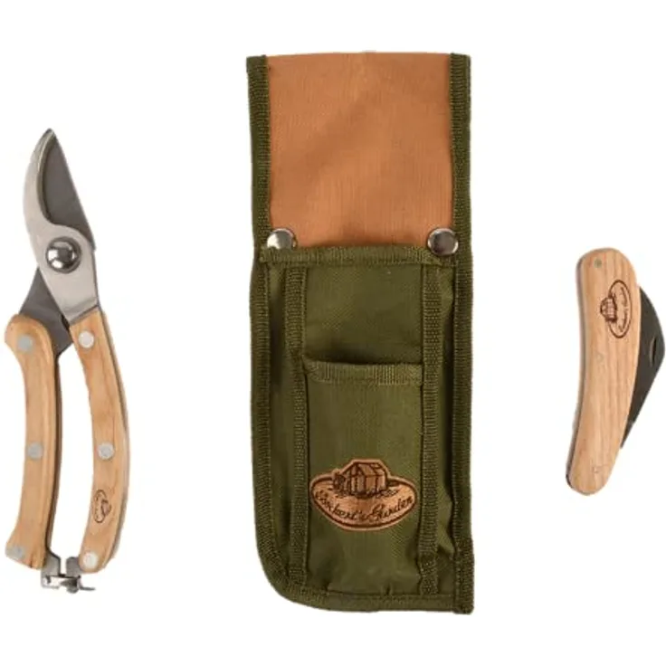 Esschert Edelstahl Garten Pflanzen Schnitt 3 Set Schere Messer Beutel Werkzeug