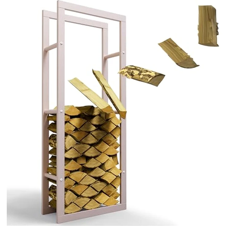 LAWA Living and Lifestyle Kaminholzregal verzinkt, Metall, für innen und außen, 150x60x25 cm, hohe Stabilität, Platz für ca. 220 dm³ Brennholz – Bild 1