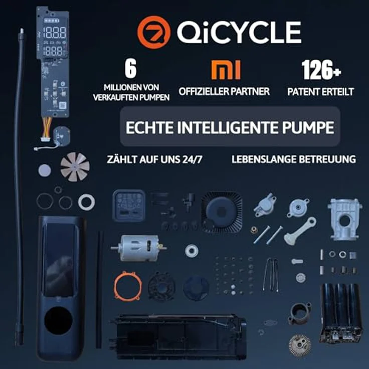 QiCYCLE P1 Vielseitiges Reifenfüller Fahrradpumpe Elektrisch 7800mAh Powerbank 150PSI AutoOff – Bild 2