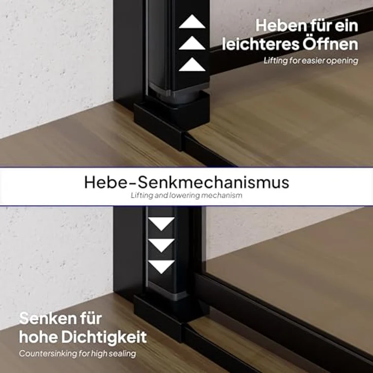 i-flair Duschtür 70-73 cm, Höhe: 180 cm, aus 6 mm durchsichtigem Sicherheitsglas mit magnetischer Dichtung und Nano-Beschichtung – Bild 6