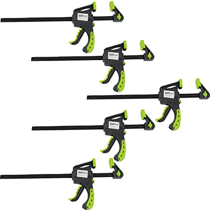 TrutzHolm Einhandzwingen im 5er Set mit Soft-Grip-Griffen 60x150 mm