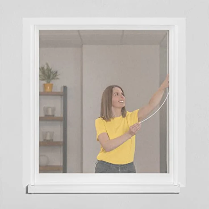 Schellenberg 70472 Fliegengitter Fenster Easy Click mit Pollenschutzvlies, 130 x 150 cm, weiß – Bild 2