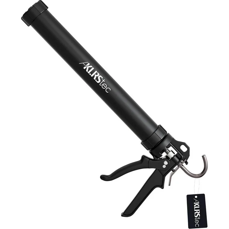 KLRStec Kartuschenpistole XL 600ml aus Metall, Silikon, Acryl, Lehm, Profi 4K Beutel, 4000N Kraftübersetzung, Metallkonstruktion, Made in Europe, Zubehör