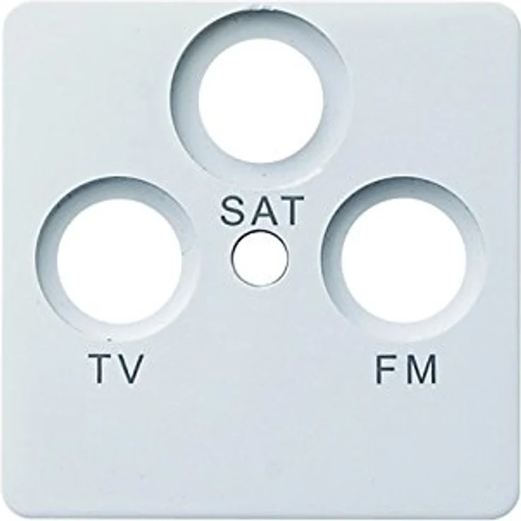 GAO Abdeckung SAT-Steckdose, Kunststoff, polarweiß, eckig, Business-Line, 5,5 cm x 5,5 cm x 0,7 cm – Bild 1