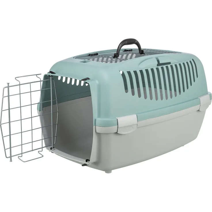 TRIXIE Tiertransportbox Transportbox Capri 3 Open Top hellgrau/salbei für Katzen