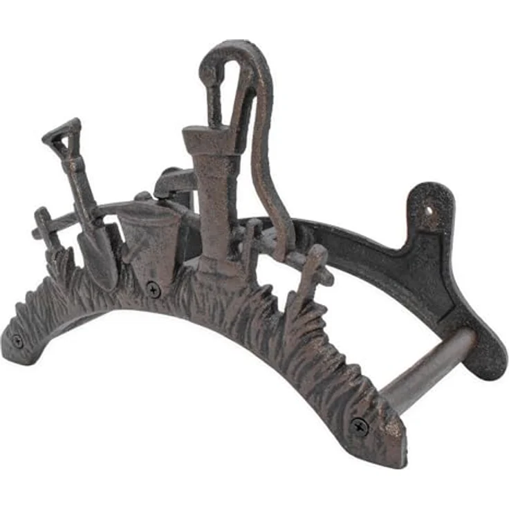 Spetebo Wand Schlauchhalter aus Gusseisen - 29 x 18,5 x 14 cm - Garten Schlauchhalterung Metall Wand Halterung Antik – Bild 5