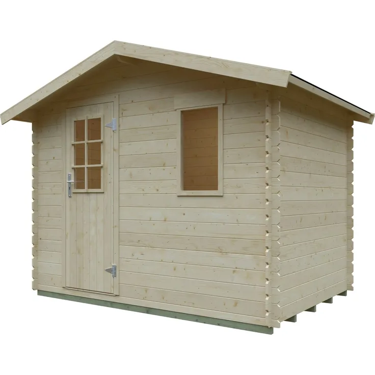 Kiehn-Holz Gartenhaus Auerberg aus naturbelassenem Fichtenholz, Einzeltür und Einzelfenster