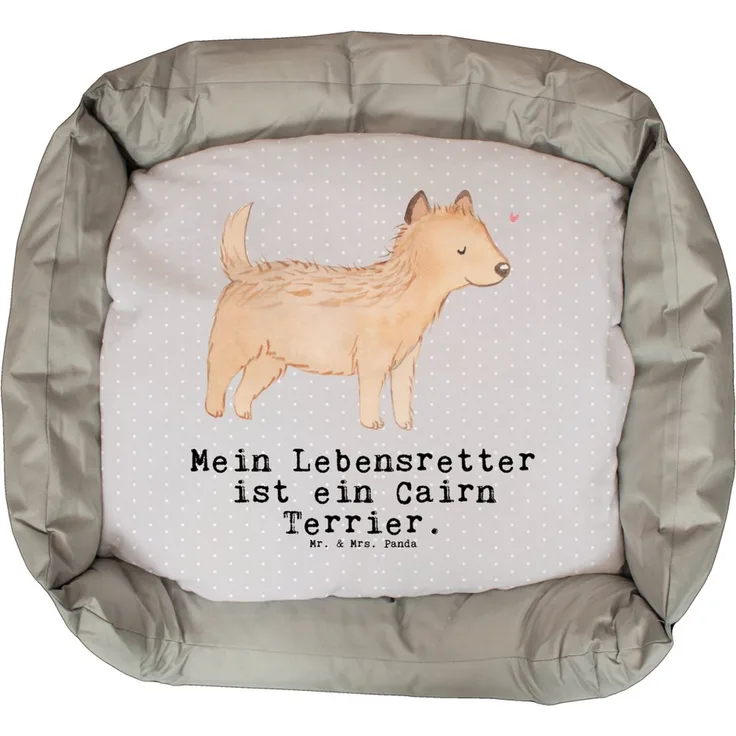 Mr. & Mrs. Panda Tierbett Cairn Terrier Lebensretter - Grau Pastell - Hundesofa, Abnehmbarer Bezug, Verstärkte Seitenwände
