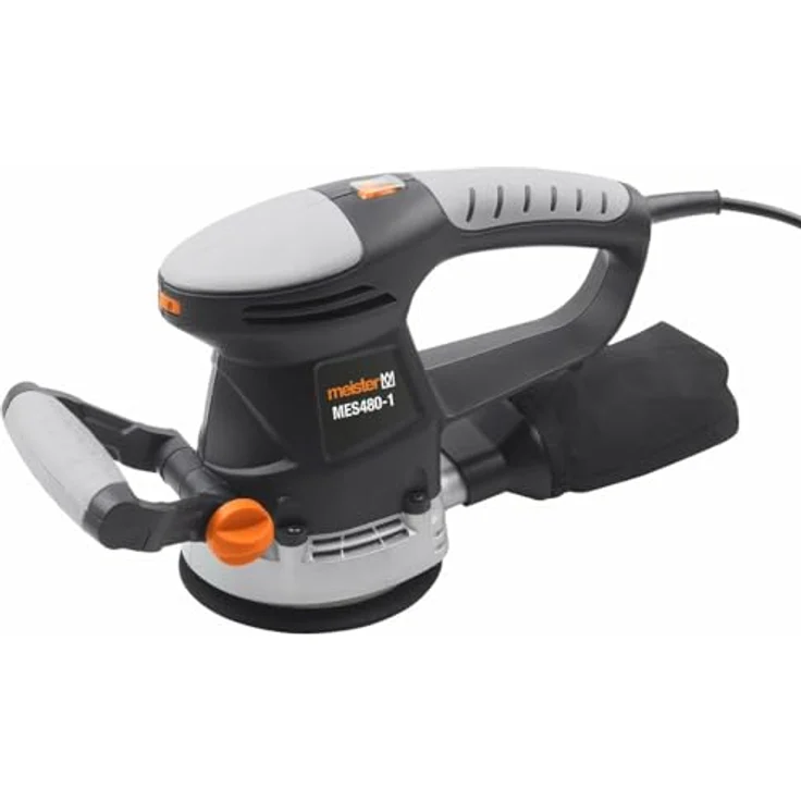 Meister Exzenterschleifer 480 W, MES480-1 - Schleifteller 125 mm - Drehzahlregelung & Drehzahl-Vorwahl - Klettbefestigung - Staubabsaugung - Drehschleifer mit Zusatzhandgriff - 5457200 – Bild 2