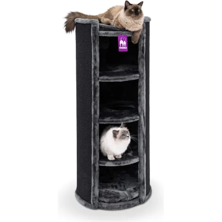 Petrebels Kratztonne Superdome 120 Schwarz, Ø 50 x 120 cm hoch, Premium-Qualität und extra Breit (Ø 50 cm) für Ultimative Stabilität