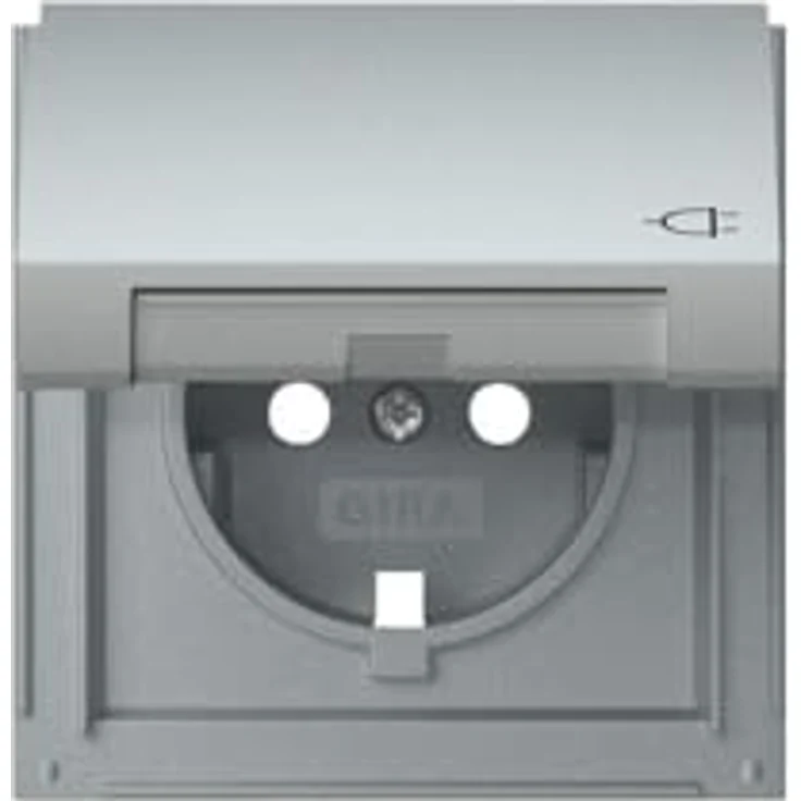 Gira 492265 Abdeckung für SCHUKO-Steckdose 16 A 250 V~ mit Klappdeckel TX_44, Farbe Aluminium – Bild 1