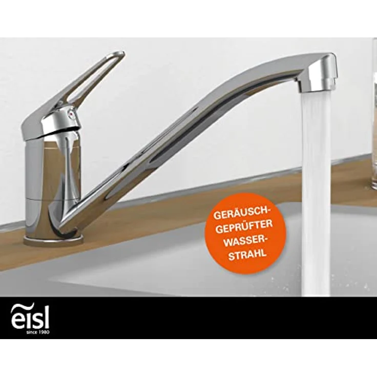 Eisl Spültischarmatur Speed 360° schwenkbarer Wasserhahn, Mischbatterie Küche mit geräuscharmer Qualitäts-Kartusche, inklusive Montageset – Bild 3