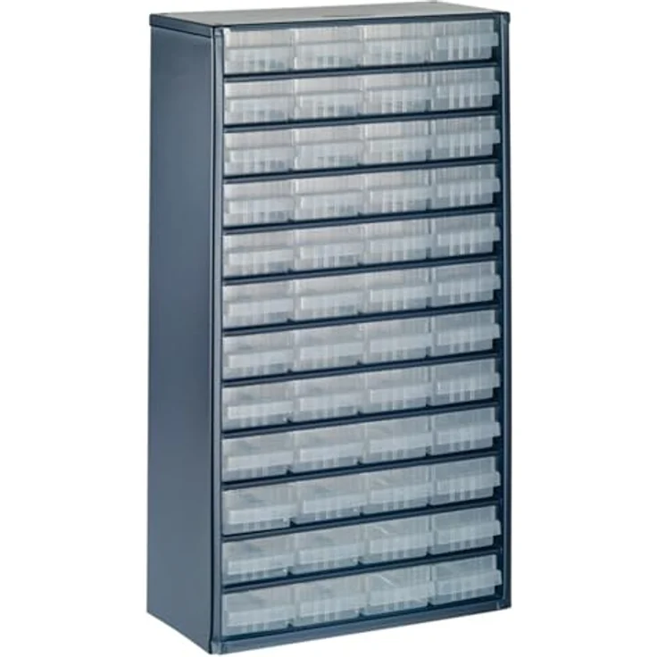 Raaco Kleinteilemagazin C12-48, 48 Schubladen, Tragkraft 39.6 kg, 15 x 30.6 x 55.2 cm, Wandmontage, für Werkstatt Ordnungssystem – Bild 1