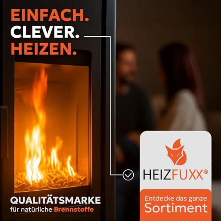 HEIZFUXX Holzpellets Blue, 15kg Sack mit hohen Heizwerten und langer Brenndauer, 300kg Palette – Bild 7