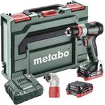 metabo Akku-Bohrschrauber Akku-Bohrschrauber, inkl. 2. Akku, inkl. Ladegerät, bürstenlos, 12-Volt-Klasse, LiHD Akkupack, LED-Arbeitslicht, metaBOX