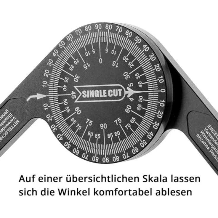 STAHLWERK Winkelmesser 360° Grad aus Aluminium, L:22,5 cm, präzises Messwerkzeug für Gehrungsschnitte – Bild 5