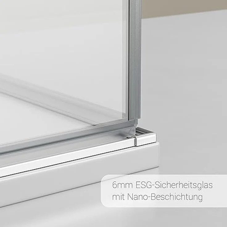 NEXTREND Eckdusche EX809, 90 x 90 cm, 6 mm Nano Echtglas mit Drehtüren und praktischem Eckeinstieg, barrierefrei, ESG-Sicherheitsglas, teilgerahmt – Bild 4