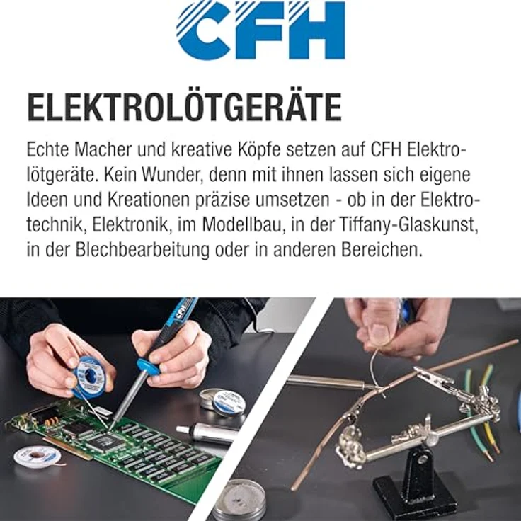 CFH Profi Lötstation digital LD 222, 40 W mit LCD-Anzeige, Temperatur regelbar 150–480 °C, schnelles Aufheizen, gewechselte Lötspitze, TÜV SÜD GS zertifiziert – Bild 4