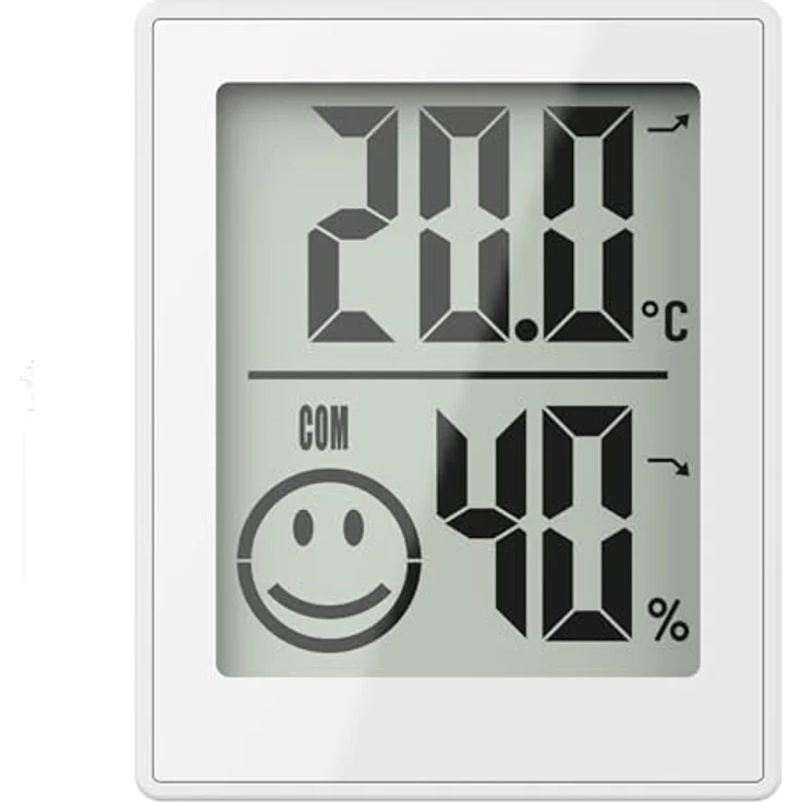 Miraval Raumklimastation 3er Set, digitales Thermometer und Hygrometer mit Temperatur- und Luftfeuchtigkeitsanzeige, Komfortindikator, Weiß – Bild 2
