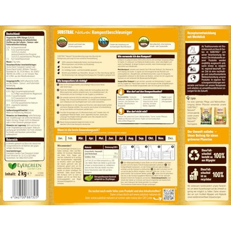 Substral Naturen Bio-Kompostbeschleuniger 2kg - Schnelle Kompostierung, 100% pflanzlich, ideal für Garten- und Küchenabfälle – Bild 2