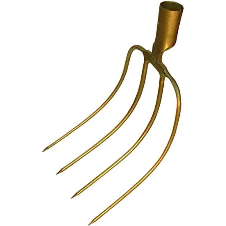 IDEAL-Dunghacke, gold, Federdülle, ohne Stiel