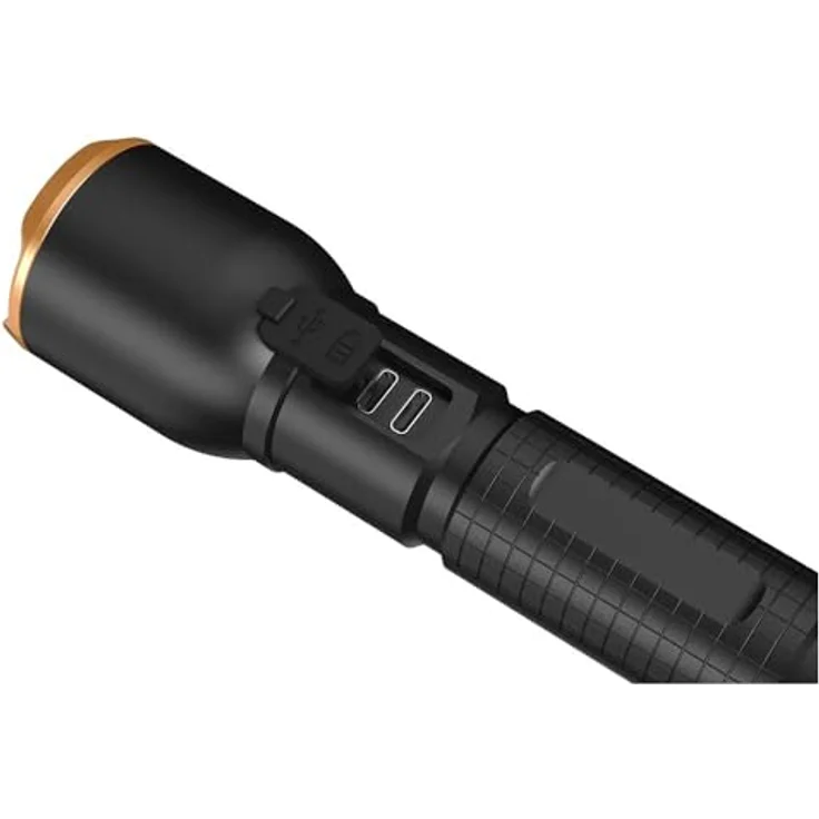 Duracell DF6000R, Taschenlampe schwarz mit 750 Lumen, 230 m Reichweite, IP54, USB-C Aufladung – Bild 5