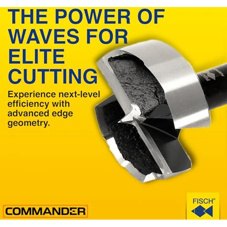 Fisch Forstnerbohrer Type 0317 Wave Cutter, Ø 16 mm, 90 mm, mit patentiertem Wellenschliff und Zentrierspitze – Bild 4