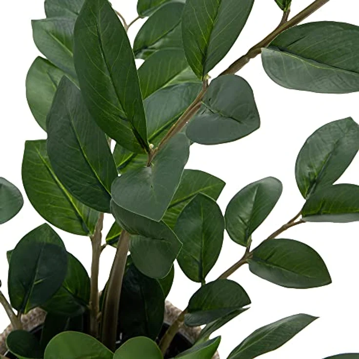 hjh OFFICE Kunstpflanze ZAMIE Höhe 50 cm Deko Zamioculcas Zimmerpflanze Glücksfeder künstlich, 871008 – Bild 2