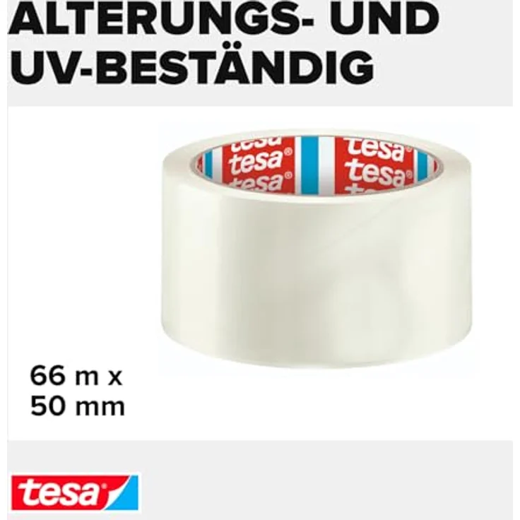 tesapack Solid & Strong Leise Abrollbares Paketband- Packband (zum sicheren Verschließen von Paketen) transparent - Preisvergleich – Bild 3