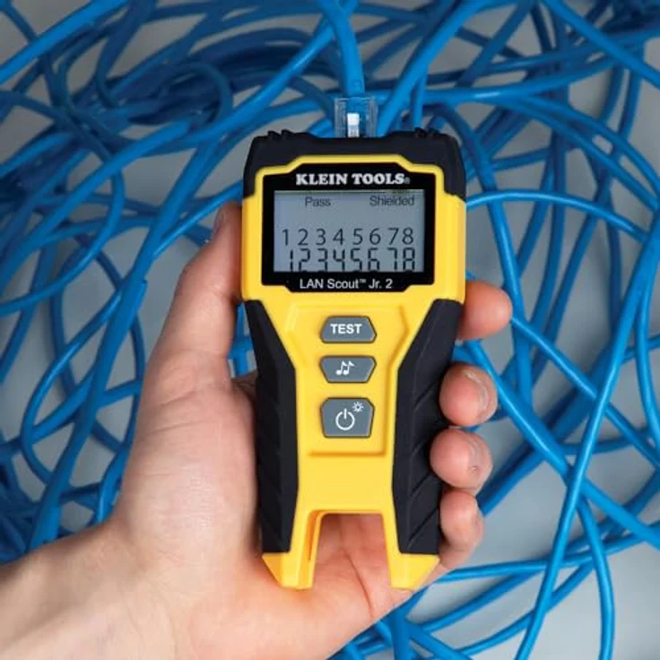 Klein Tools LAN Scout Junior 2, Multimeter und Kabeltester für CAT 5e/6/6A mit beleuchtetem Display und intuitiver Benutzeroberfläche – Bild 5