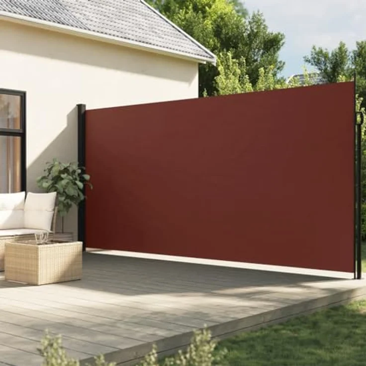 vidaXL Seitenmarkise Ausziehbar Braun 220x300 cm, Wasserfest, UV-beständig, Praktisches Design – Bild 2