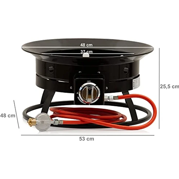 BBQ-Toro Gas Feuerstelle mit Lavasteinen | Ø 48 cm - 12 kW | Outdoor Feuerstelle Gas, Feuerschale Camping, Gartenfeuerschale, Gas Fire Pit Outdoor | Feuerschalen für den Garten, Terrasse, Camping – Bild 4