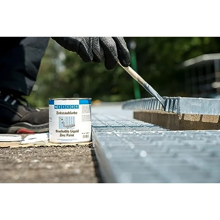 WEICON Zinkstaubfarbe 2,5 L, Rostschutzlack für Metall mit hoher Zinkpigmentierung  – Bild 2