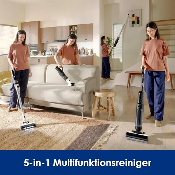 Tineco Floor One Switch S6 Nass Trockensauger 5-in-1 Funktion, 5min Flashdry Selbstreinigung, ZeroTangle Bürste Kantenreinigung Beidseitig, Leicht Saugwischer für Boden, Teppich, Decke, Arbeitsplatten – Bild 2