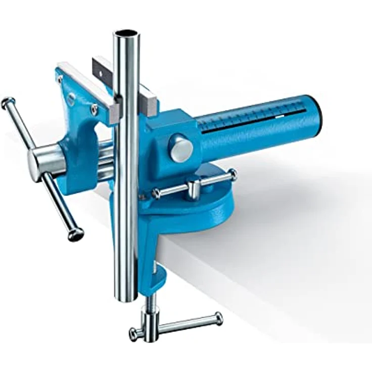Heuer 118003 Schraubstock Compact 120mm Koffer, 4 Typen Magnetschutzbacken (Schnellverstellung, Tischklammer, Backenbreite 120 mm, Gewicht: 7, 95 kg) – Bild 3