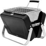 MikaMax Kleiner tragbarer, faltbarer Touristengrill in einer Tragetasche, BBQ in Form einer Aktentasche, weltweit kleinster BBQ - Holzkohlegrill