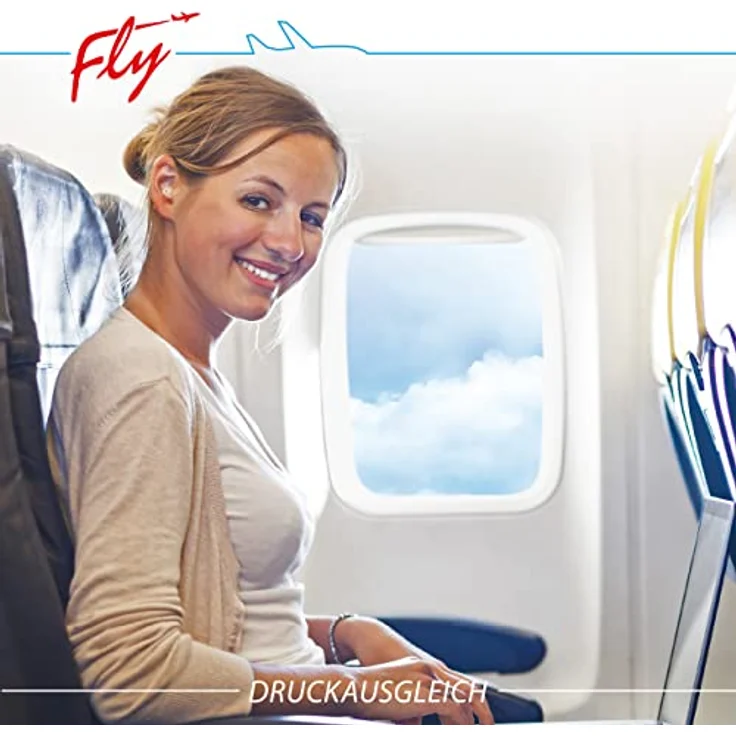 SANOHRA fly Ohrstöpsel für Erwachsene- schmerzfreies Fliegen - Ohrenstöpsel erleichtern den Druckausgleich im Flugzeug - 24 dB SNR Lärmdämmung - mehrfach verwendbar - 1 Paar – Bild 5