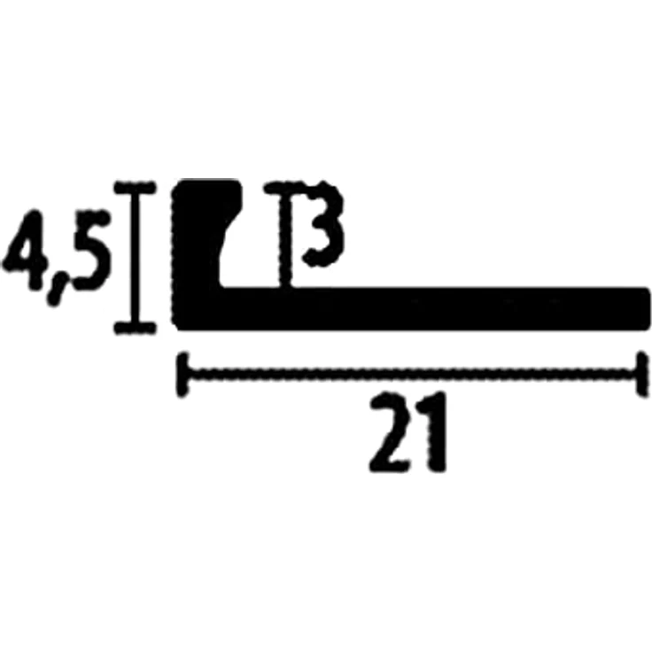 PROVISTON | Abschlussprofil | Breite: 21 mm | Höhe: 3 mm | Länge: 2500 mm | Aluminium eloxiert | Doppel-K-Profil | Edelstahl | Geschlossen Gestanzt - Preisvergleich – Bild 2