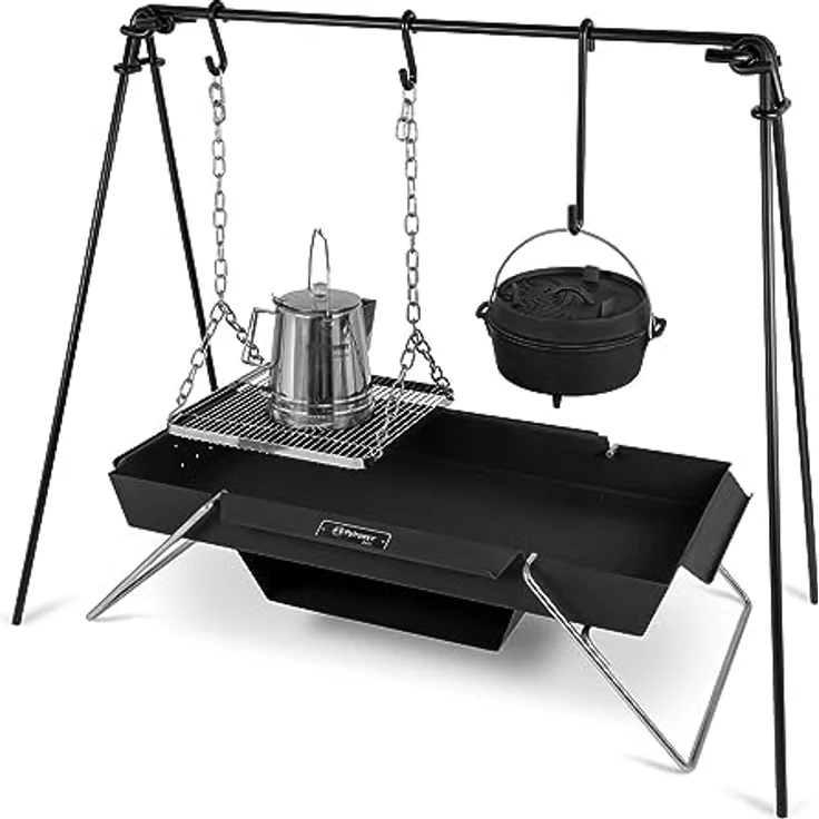 Petromax Brennbock, Feuerstelle mit praktischem Backfach und erhöhtem Rand, schwarz – Bild 4